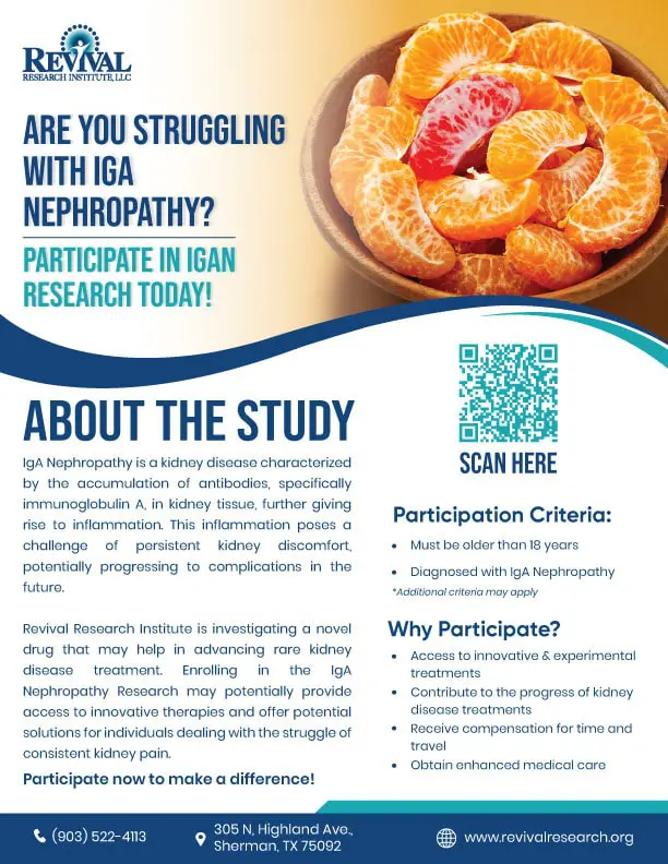 About Primary IgA Nephropathy Clinical Trials Flyer