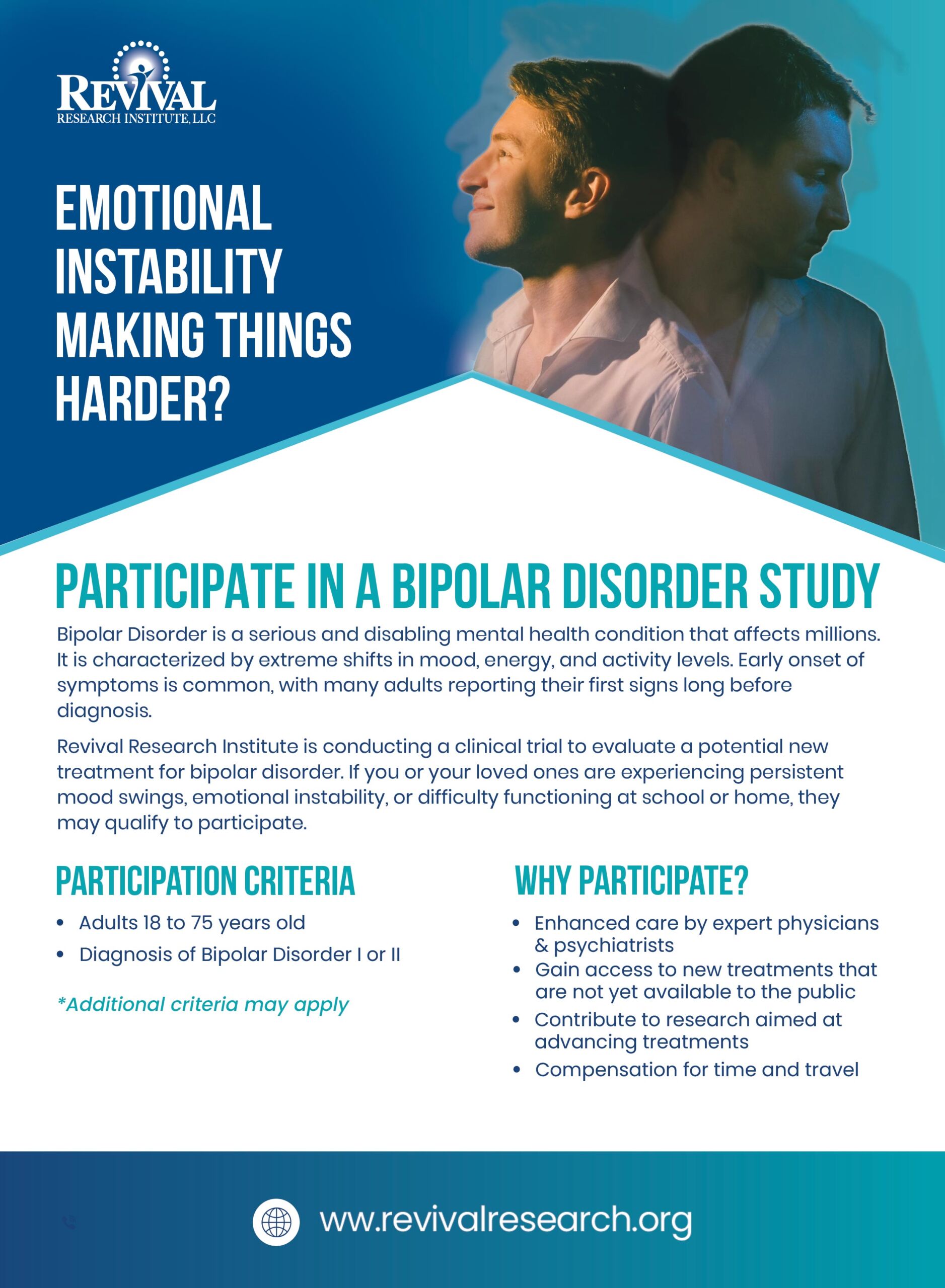 Bipolar Disorder Clinical Trials Flyer