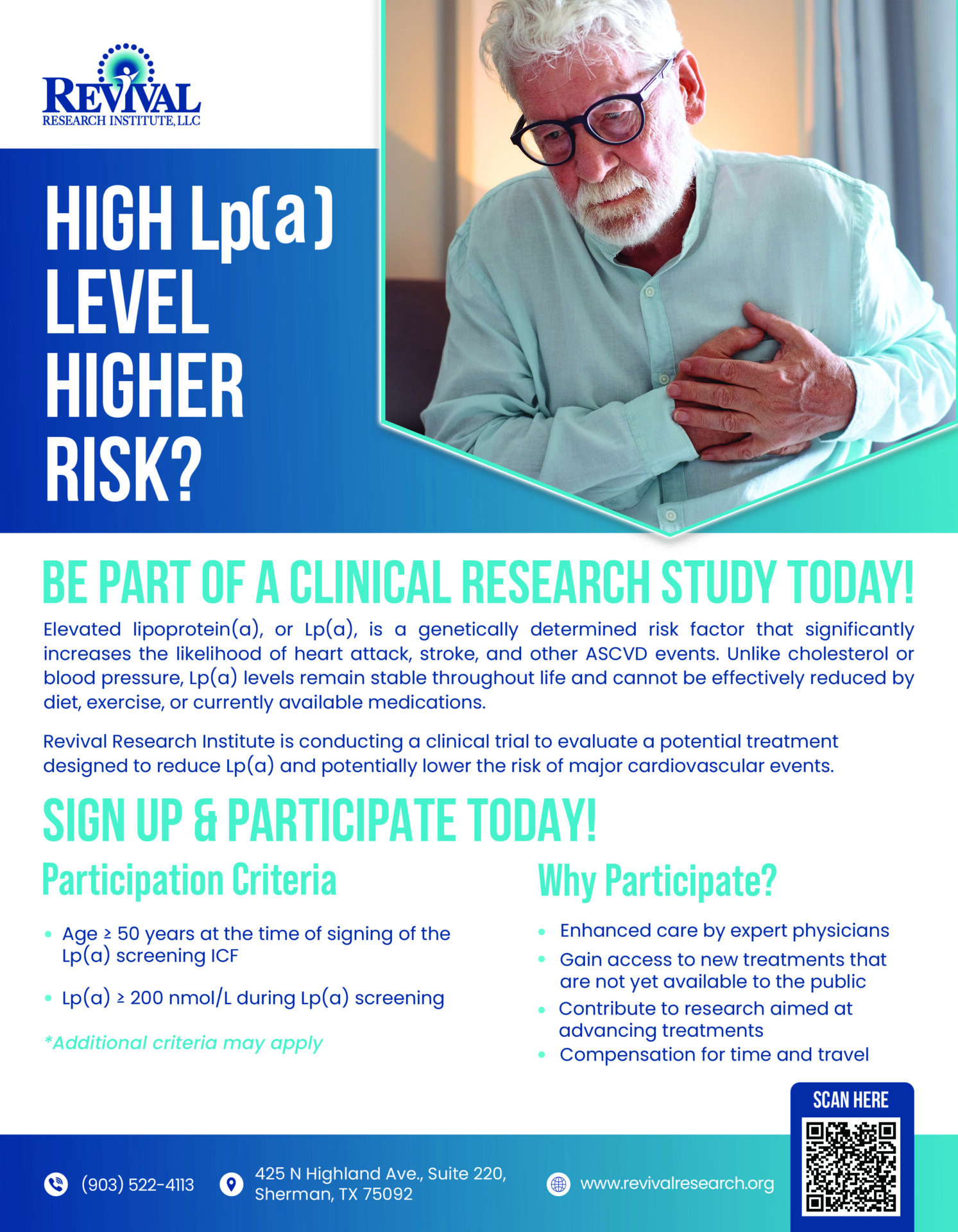 Elevated Lipoprotein (a) Clinical Trials Flyer