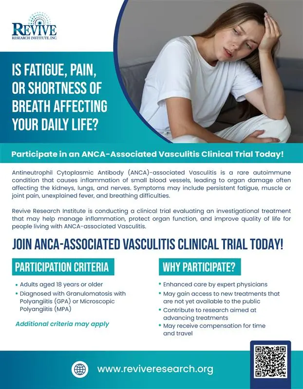 Clinical Trials for ANCA Associated Vasculitis Flyer