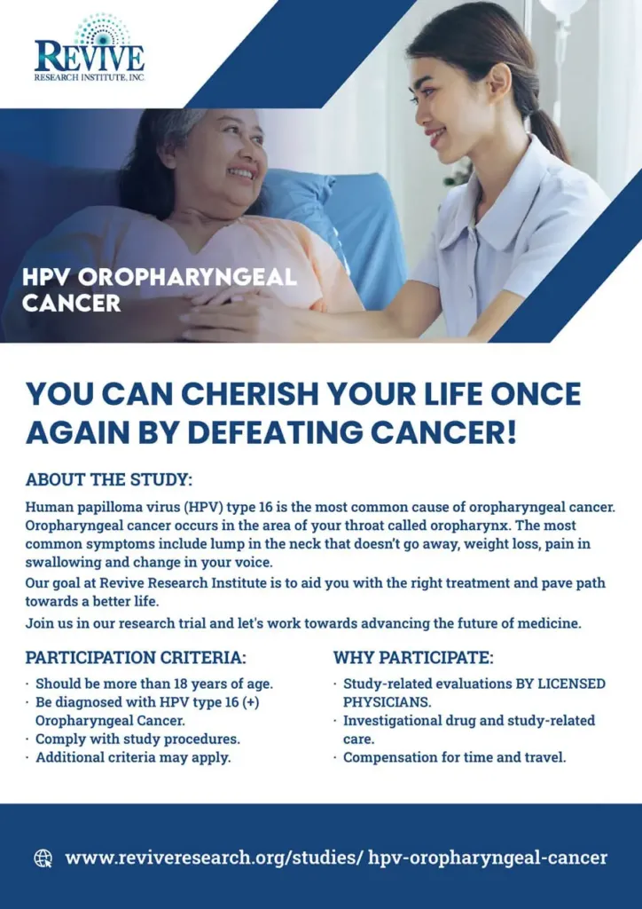 HPV Oropharyngeal Cancer Flyer