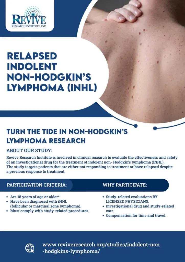 Indolent Non-Hodgkin's Lymphoma Flyer