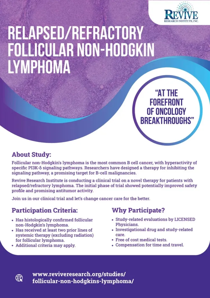Relapsed Refractory Follicular Non-Hodgkin Lymphoma Flyer