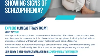 Adolescent Schizophrenia Clinical Trials Flyer