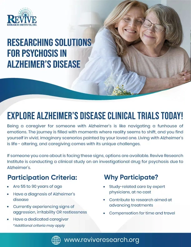 Alzheimer's Related Psychosis Clinical Trials Flyer
