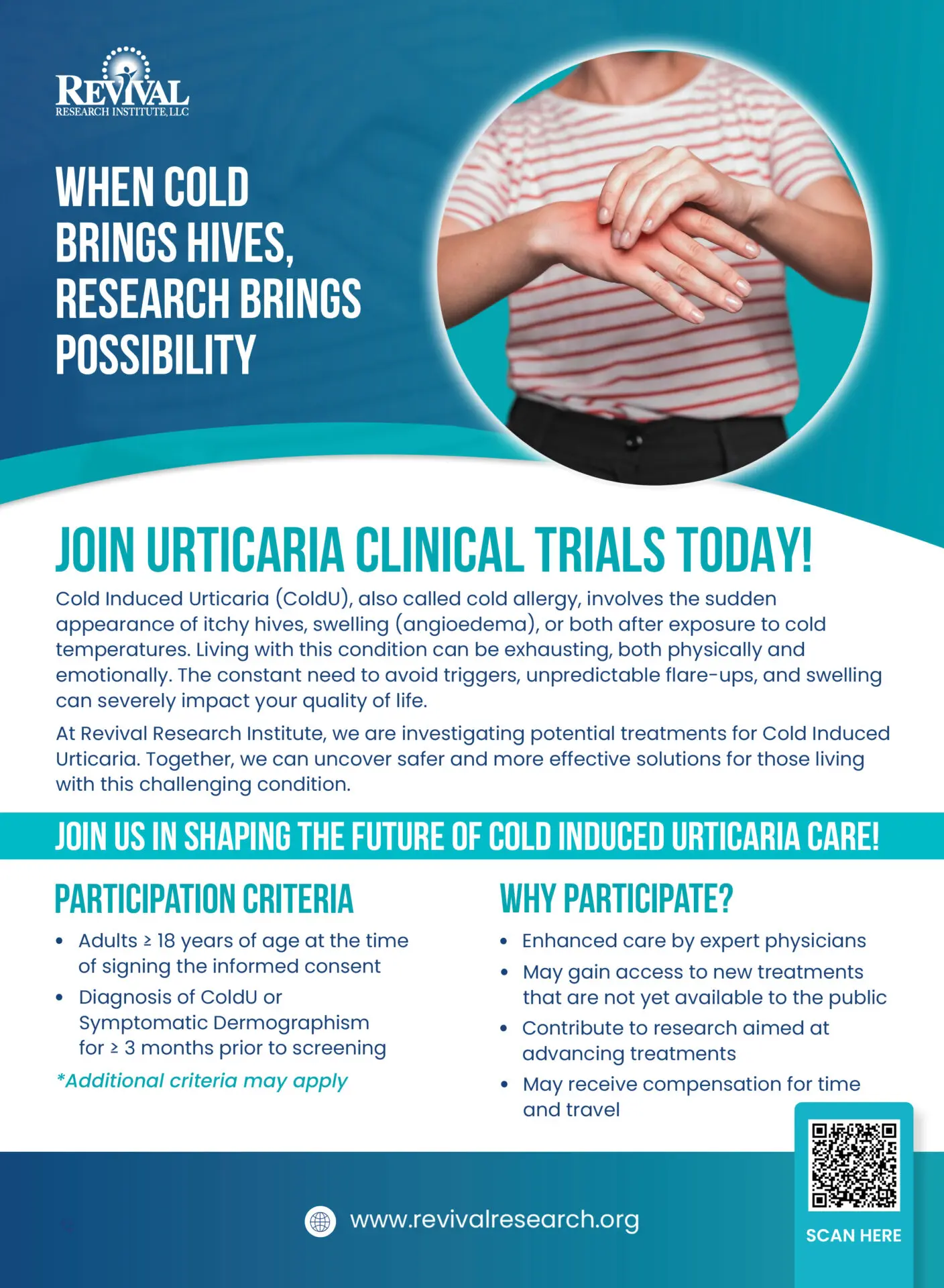 Cold Induced Urticaria Clinical Trials Flyer