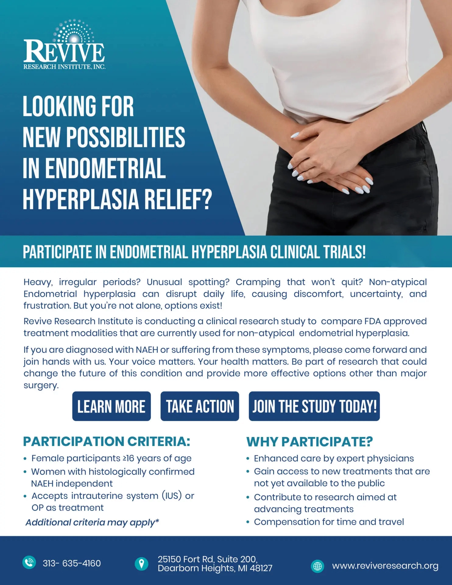 Endometrial Hyperplasia Clinical Trials Flyer