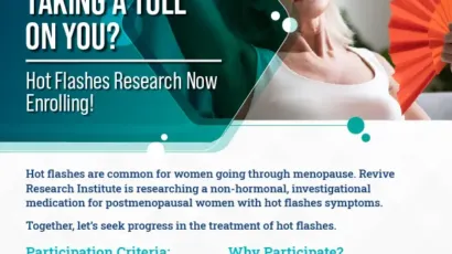 Hot Flashes Clinical Trials Flyer