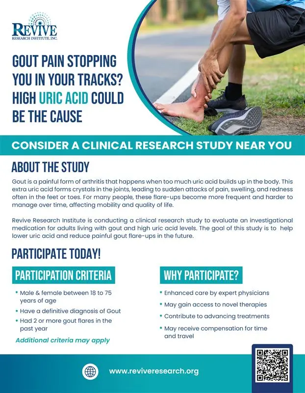 Hyperuricemia and Gout Clinical Trials Flyer