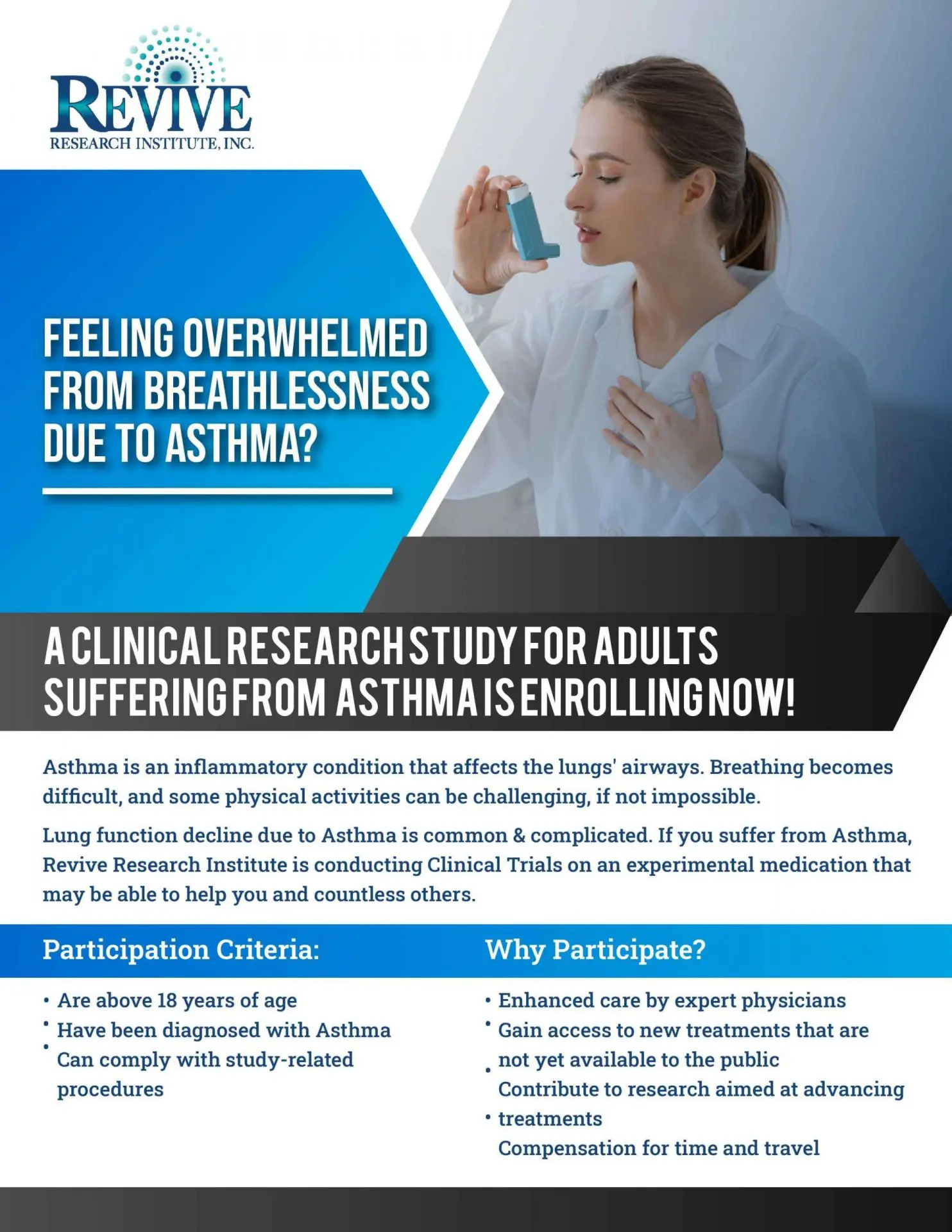 Lung Function Decline Due to Asthma Flyer