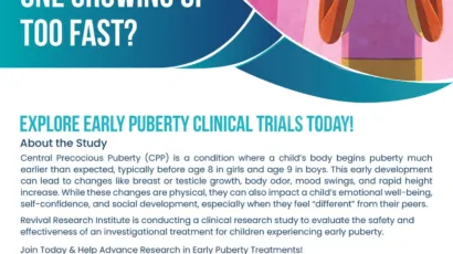 Precocious Puberty Clinical Trials Flyer