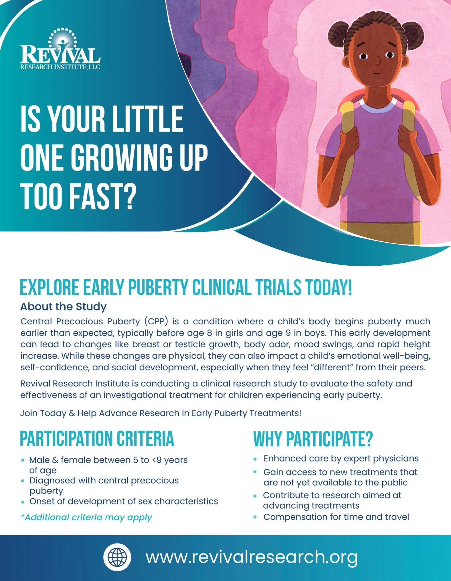 Precocious Puberty Clinical Trials Flyer