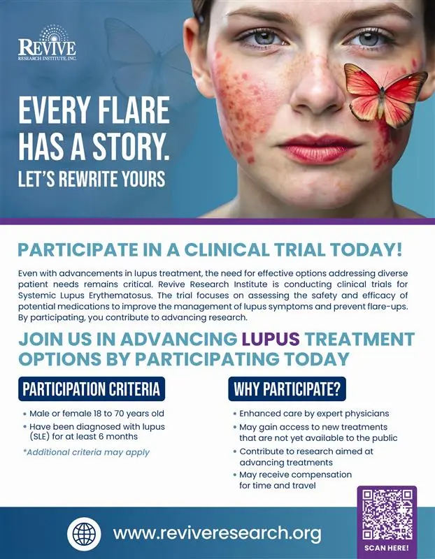 Systemic Lupus Erythematosus Clinical Trials Flyer