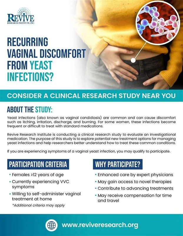 Vaginal Yeast Infection Clinical Trials Flyer