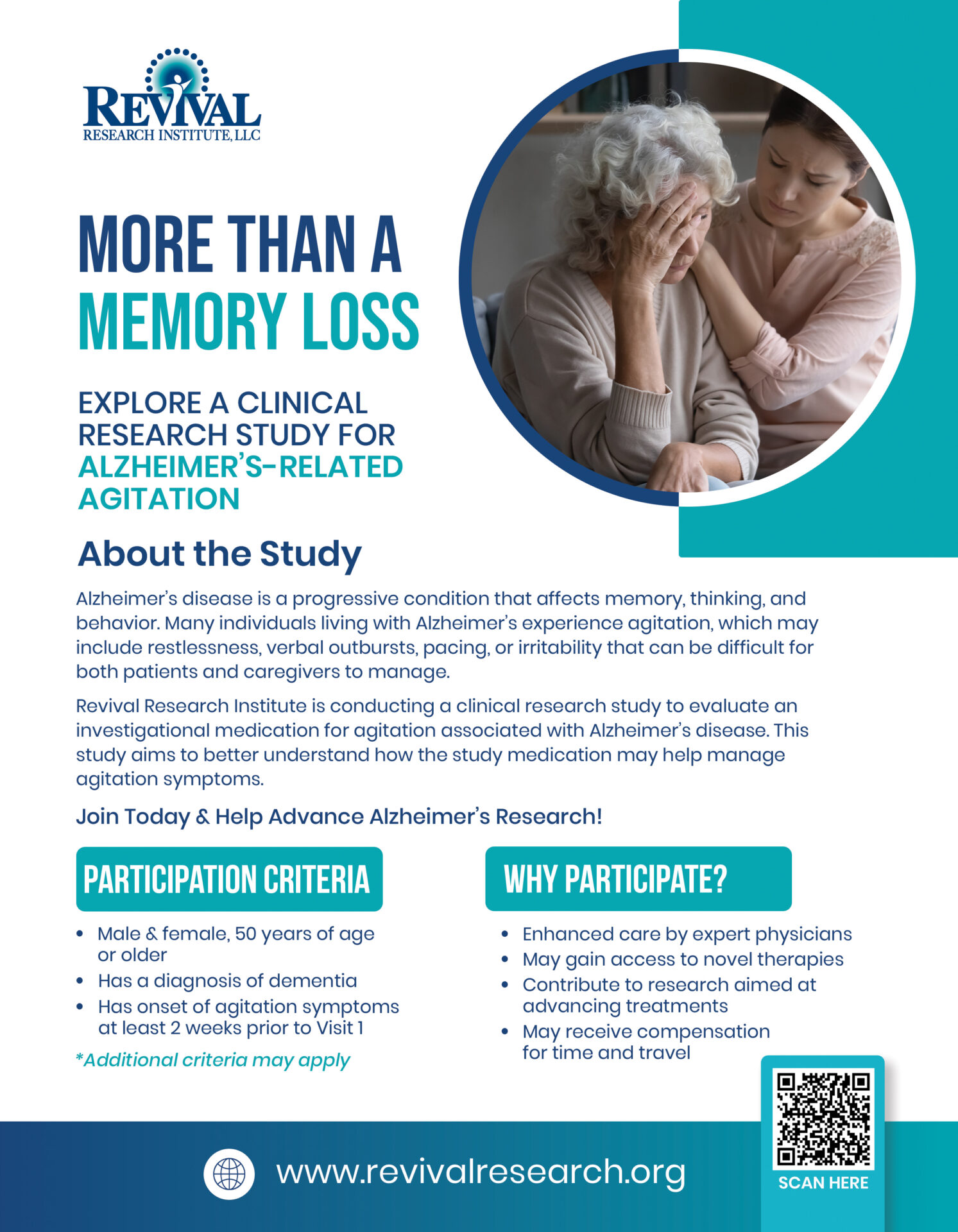 Agitation in Alzheimer's Clinical Trial Flyer