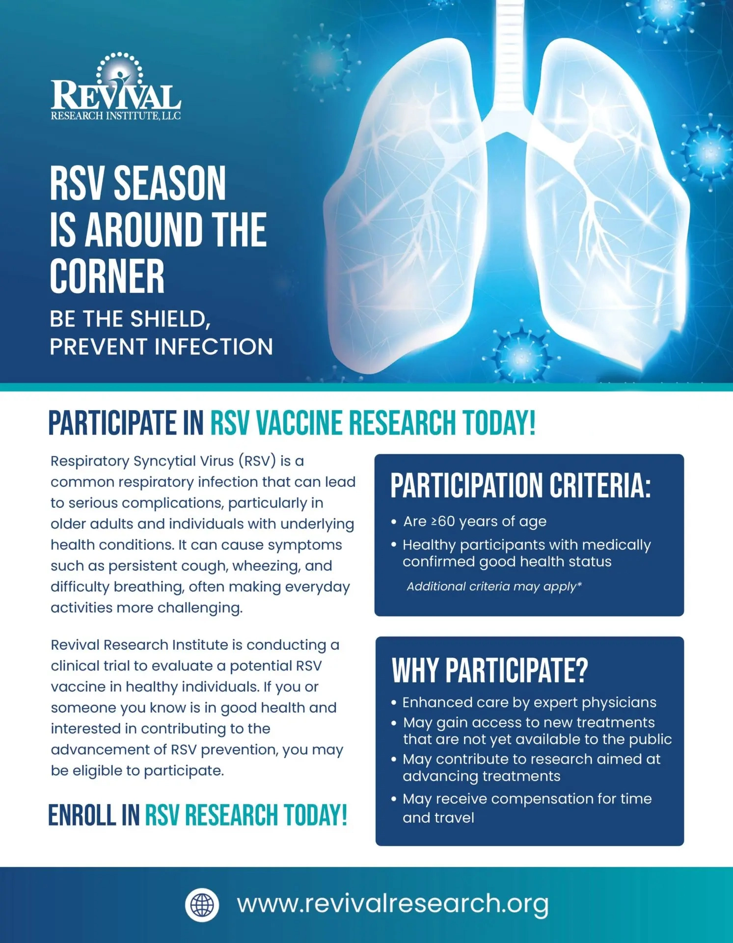About Respiratory Syncytial Virus Vaccine Trials Flyer