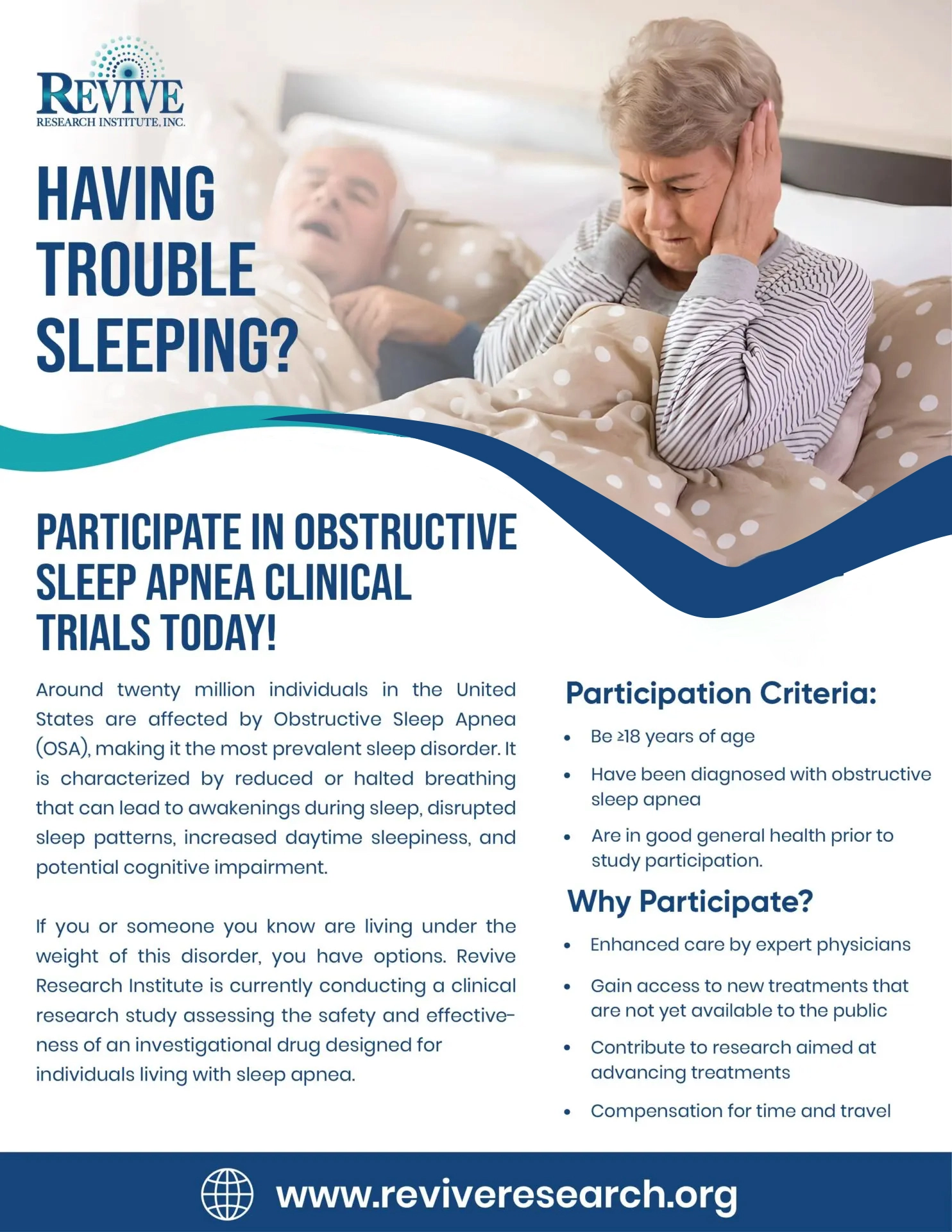 Obstructive Sleep Apnea clinical trials Flyer