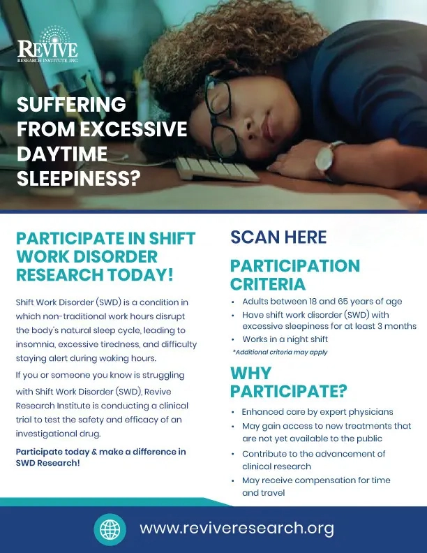 Shift Work Disorder Clinical Trials Flyer