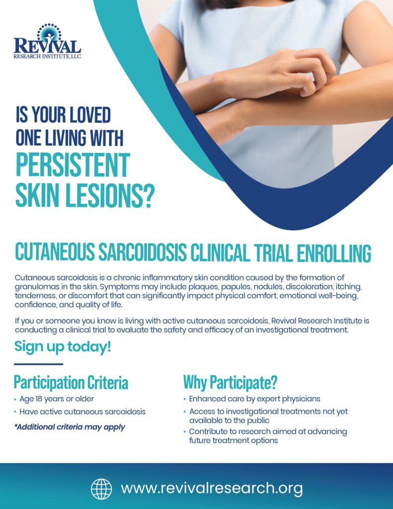 Cutaneous Sarcoidosis Clinical Trials Flyer