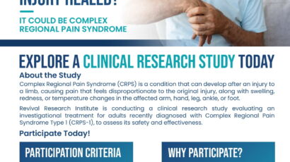 Complex Regional Pain Syndrome Clinical Trials Flyer