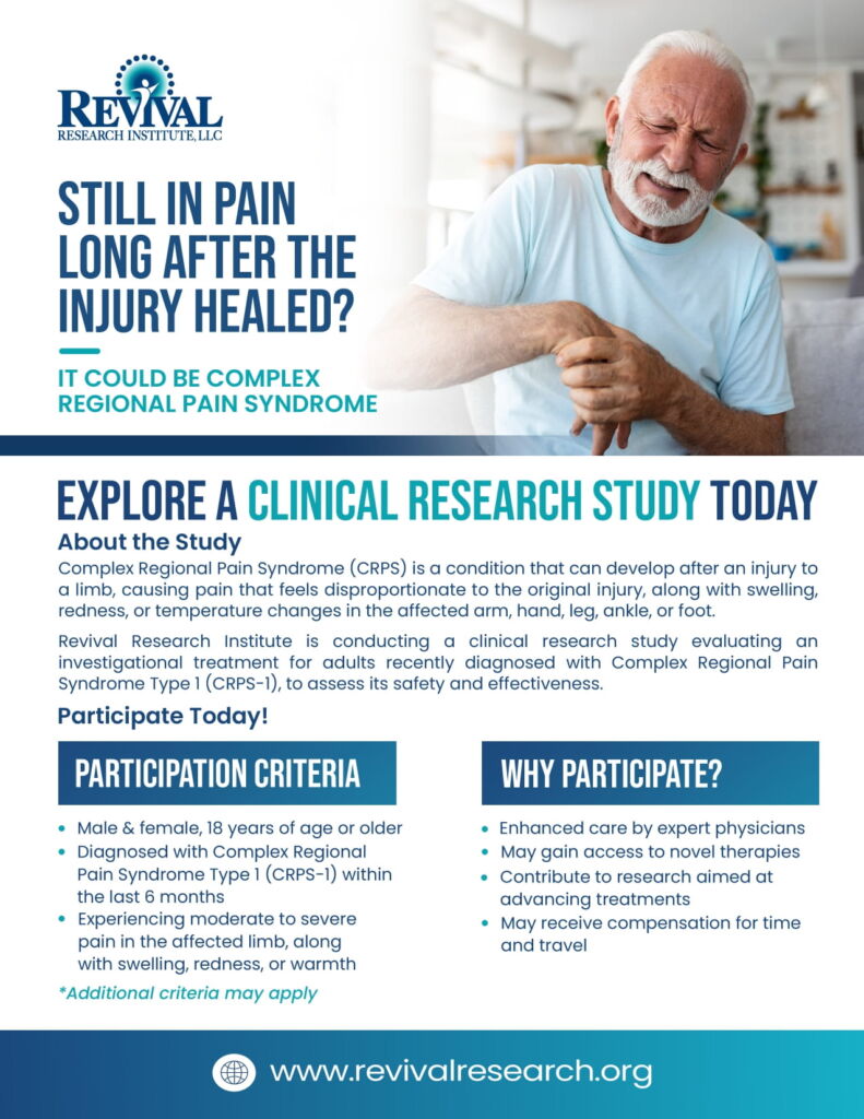 Complex Regional Pain Syndrome Clinical Trials Flyer