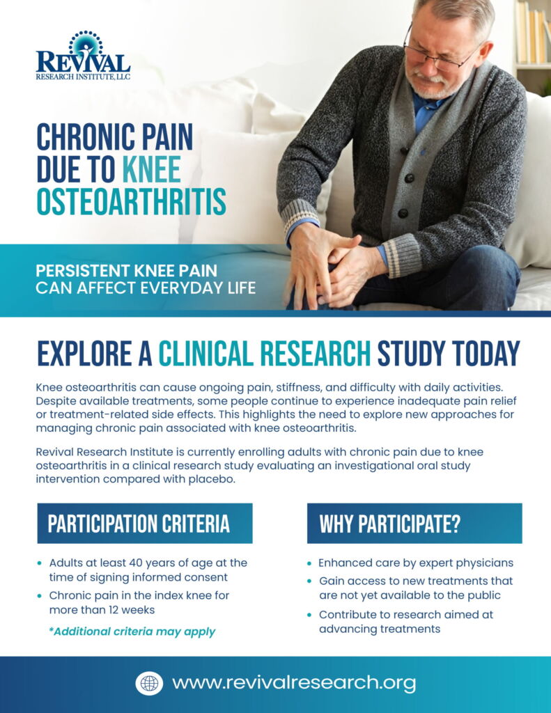 Knee Osteoarthritis Clinical Trials Flyer