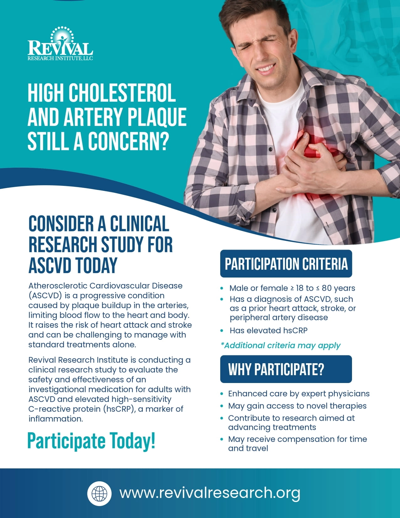 ASCVD and Elevated hsCRP Clinical Trials Flyer