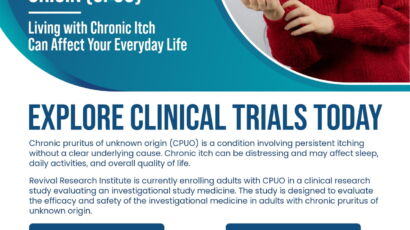 Chronic Pruritus of Unknown Origin Clinical Trials Flyer